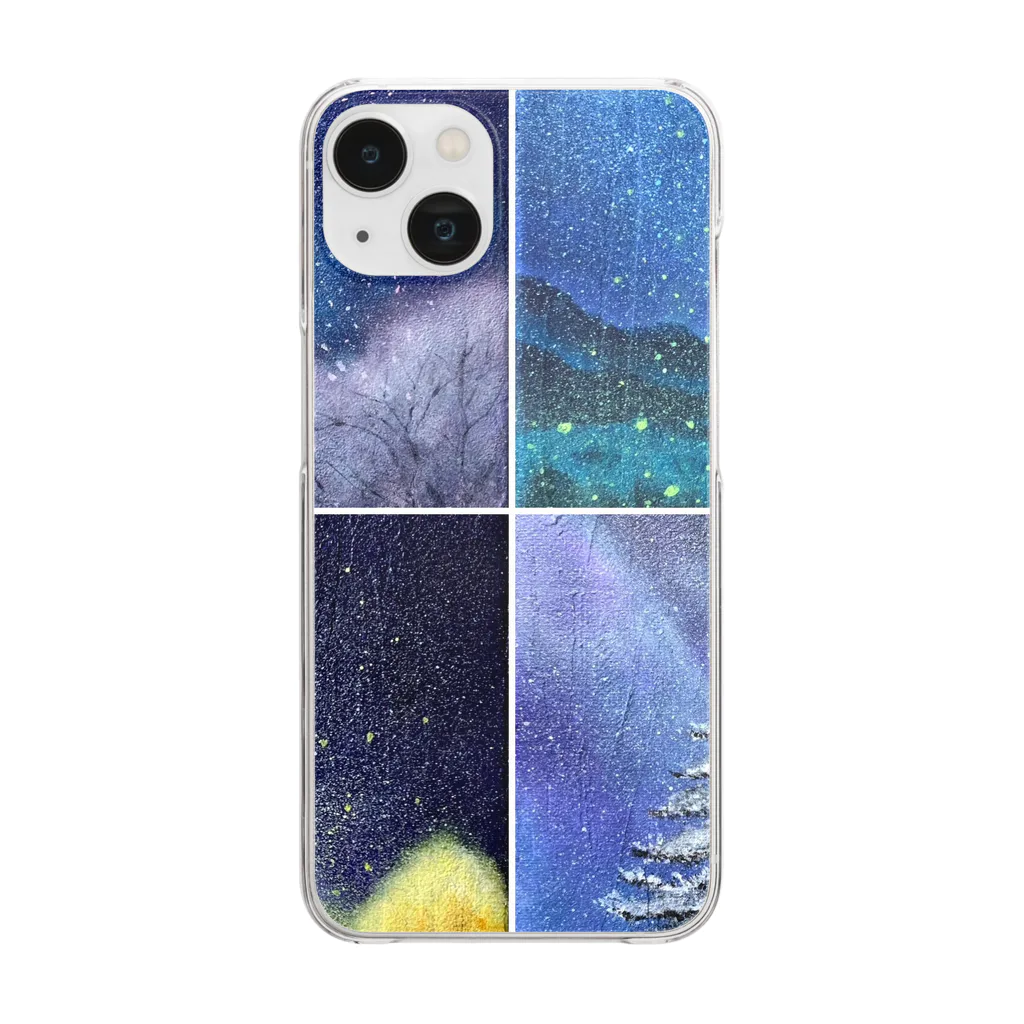 KEIKO's art factoryの「四季と星」の4部作 Clear Smartphone Case