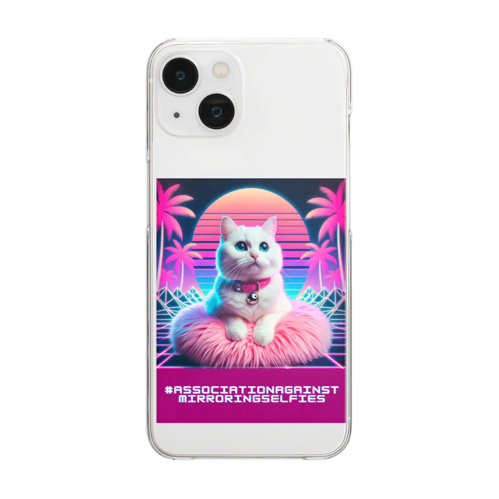 Association Against Mirroring SelfiesのSynthwave_cats Clear Smartphone Case