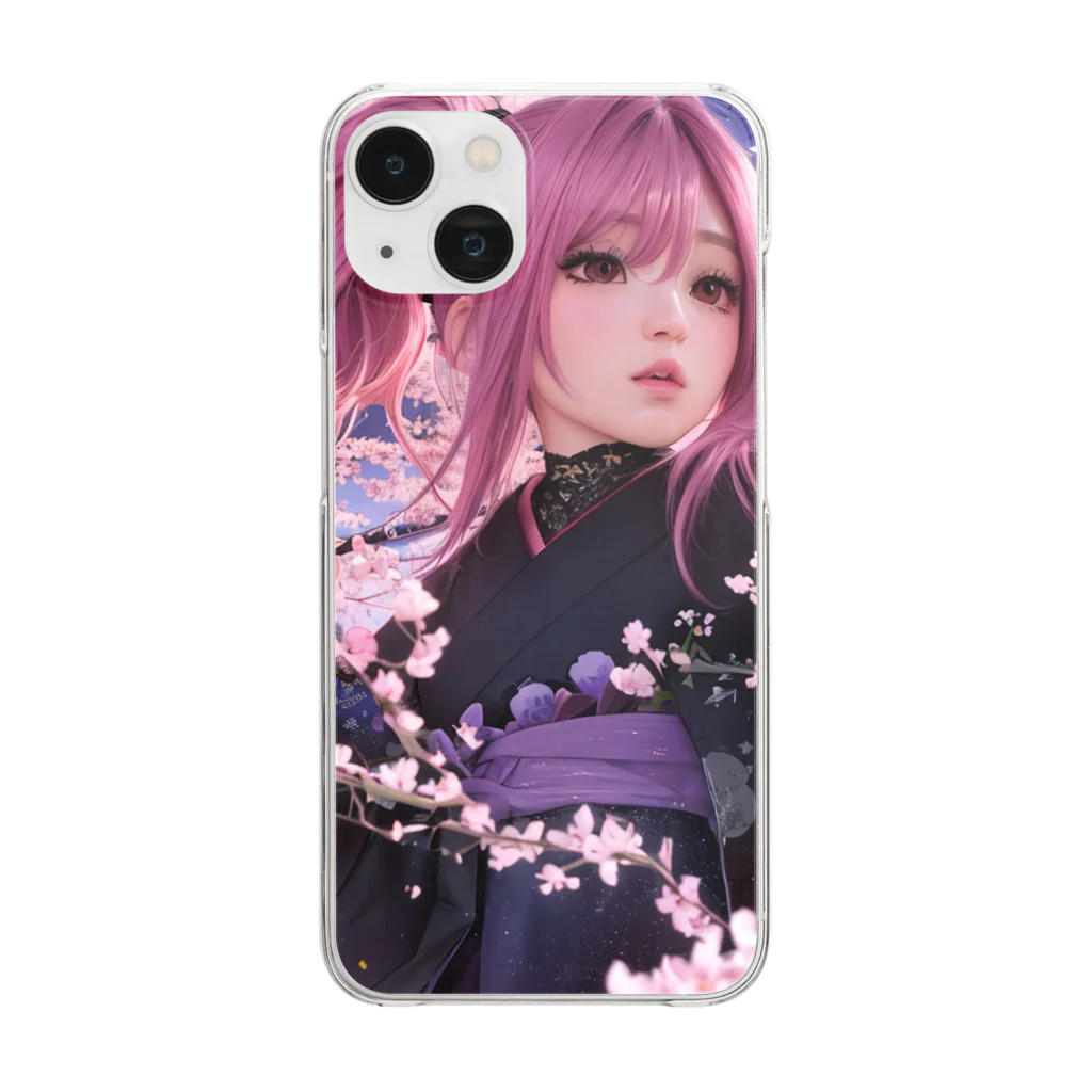 Kouki Shopの桜の下で Clear Smartphone Case