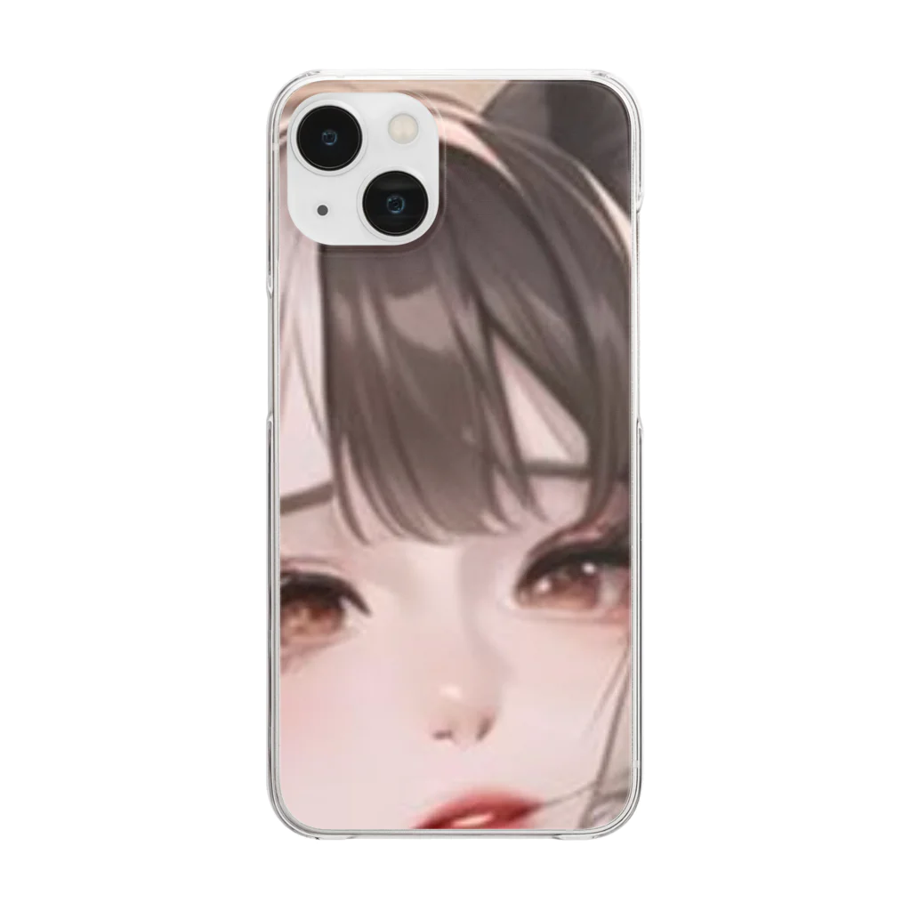 ラッキーLOVEの地雷系猫耳女子 Clear Smartphone Case