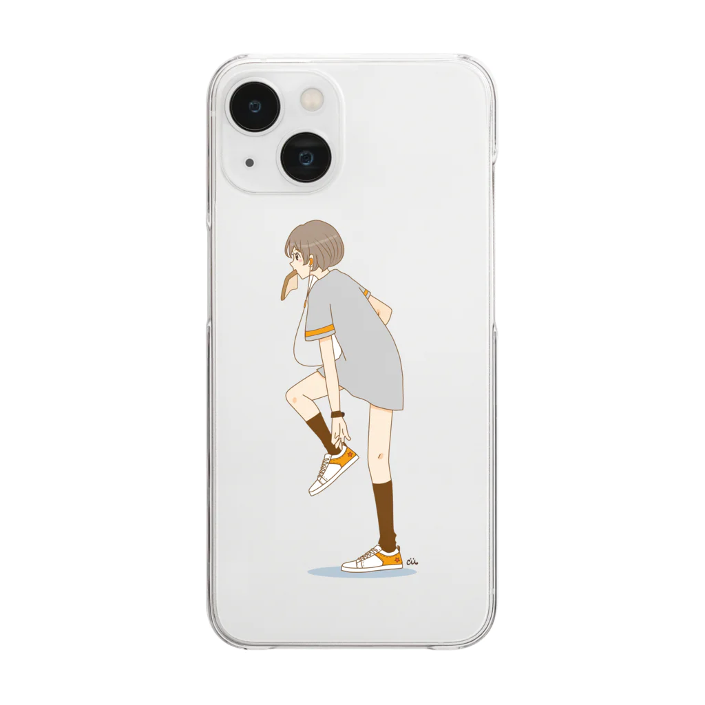 イラストレーター のグッズのパン食い女子 Clear Smartphone Case