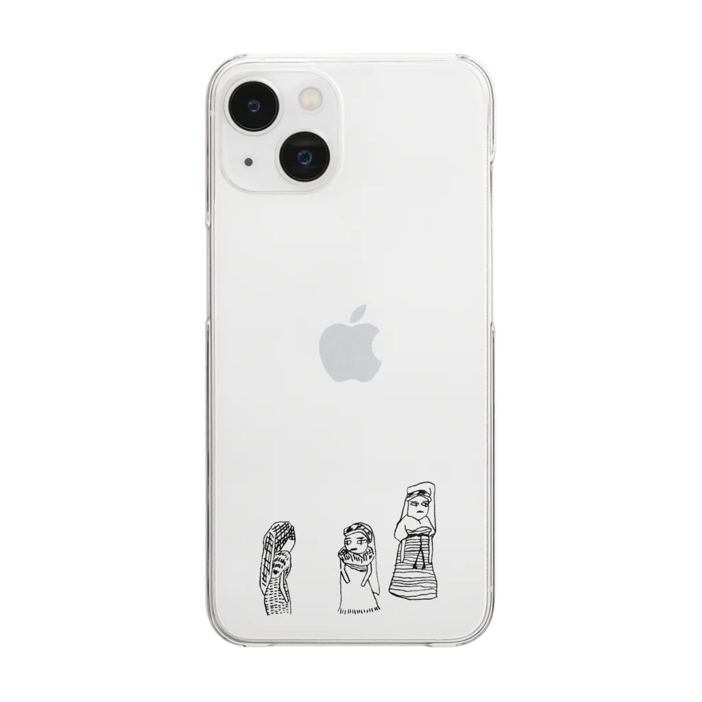 やきとりプリントのWORRY DOLL Clear Smartphone Case