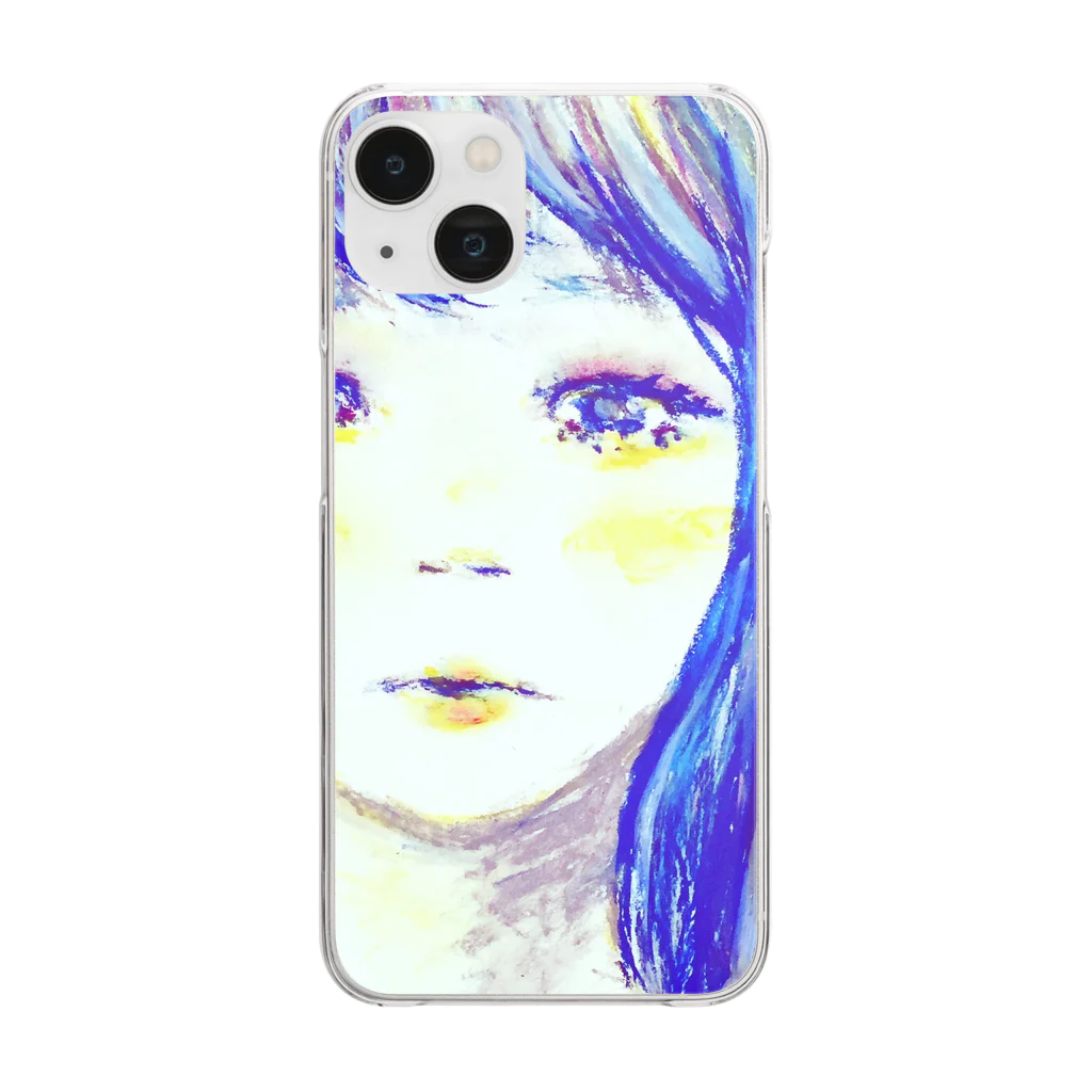 縹の青い少女 Clear Smartphone Case