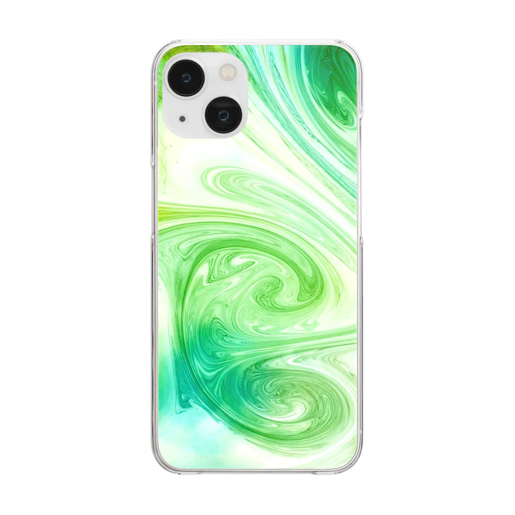 Macrorianの#001 green water Clear Smartphone Case