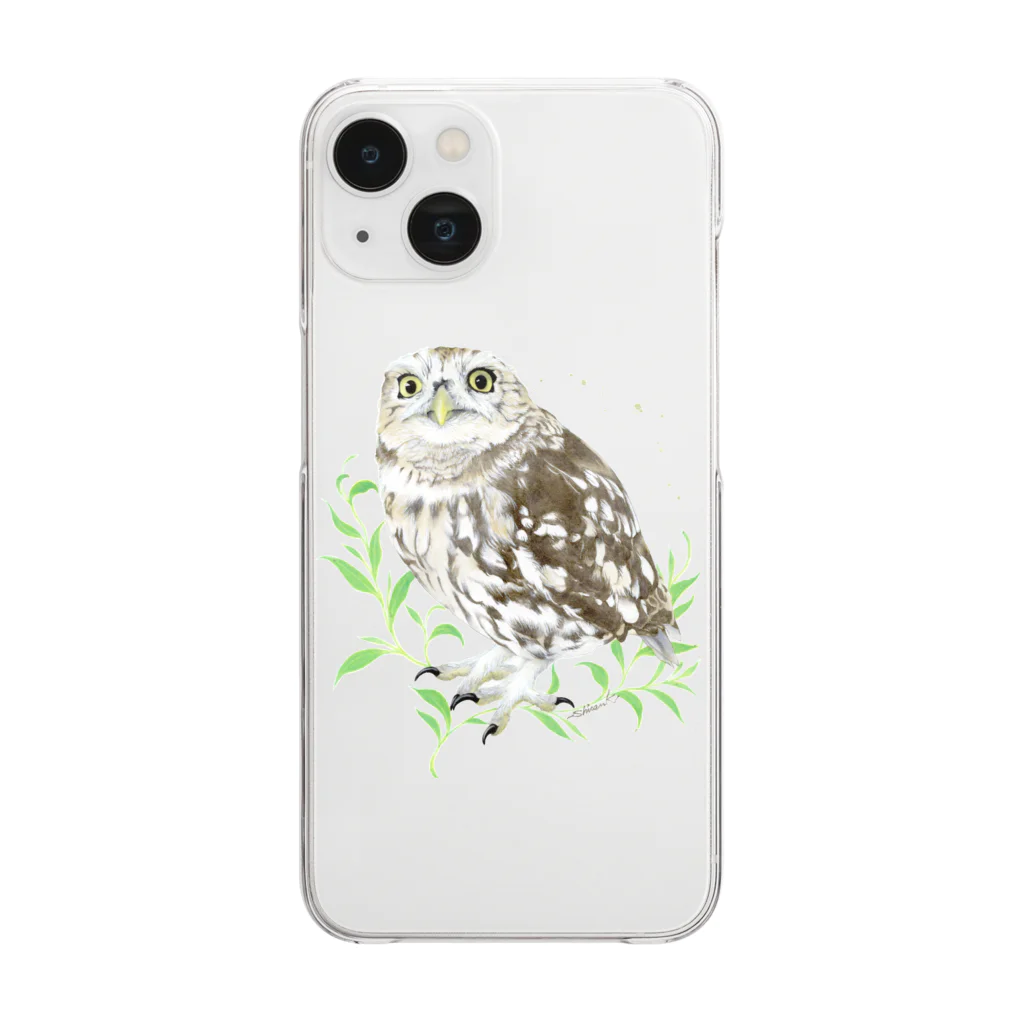 北山紫仙(Shisen's SHOP)のコキンメフクロウさん Clear Smartphone Case