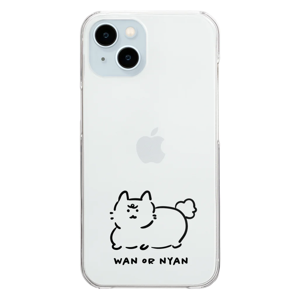 ワンニャンショップのwan or nyan Clear Smartphone Case