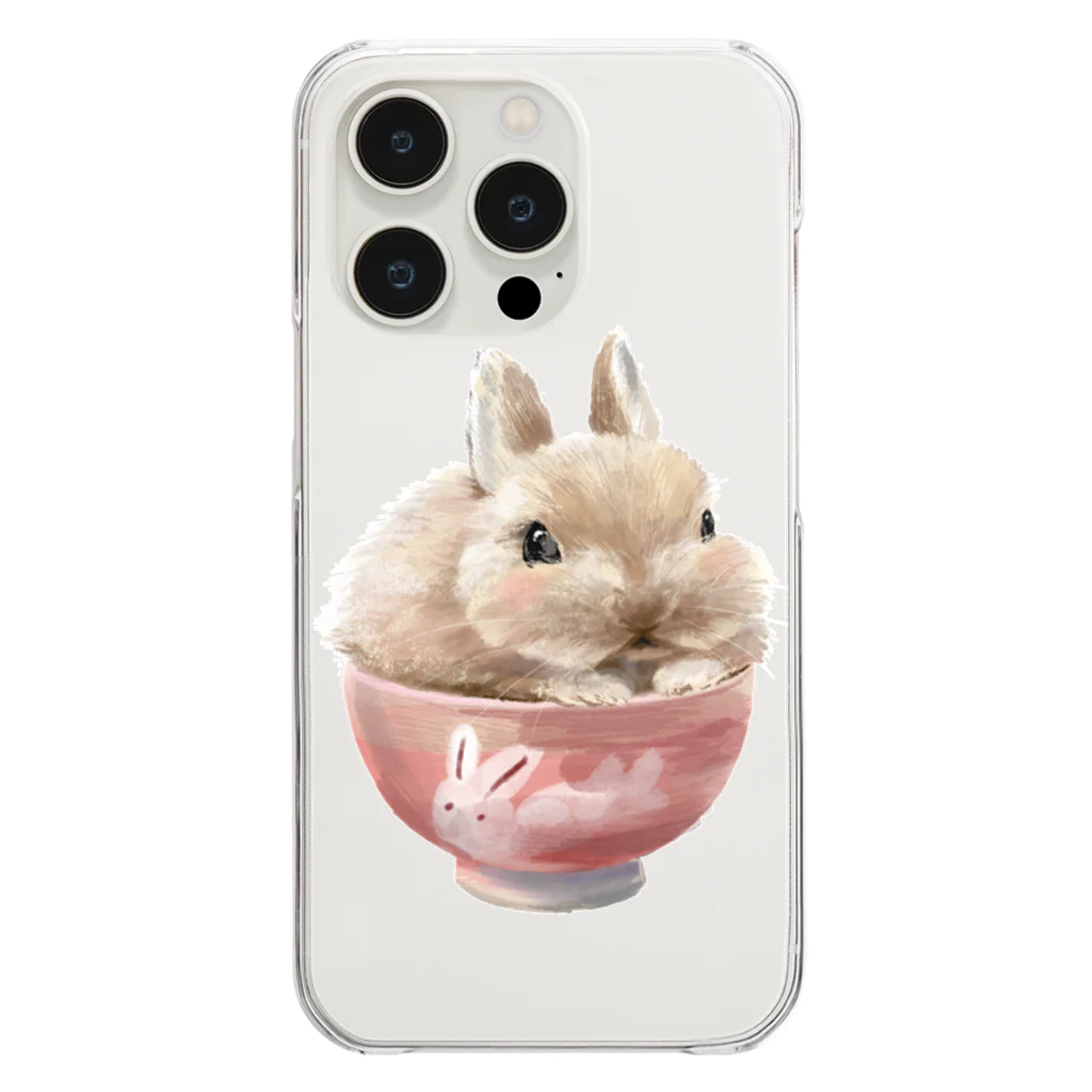 うさぎのうみちゃんねるショップのPets for You作品〜お茶わんうみ（赤ちゃんVer.） Clear Smartphone Case