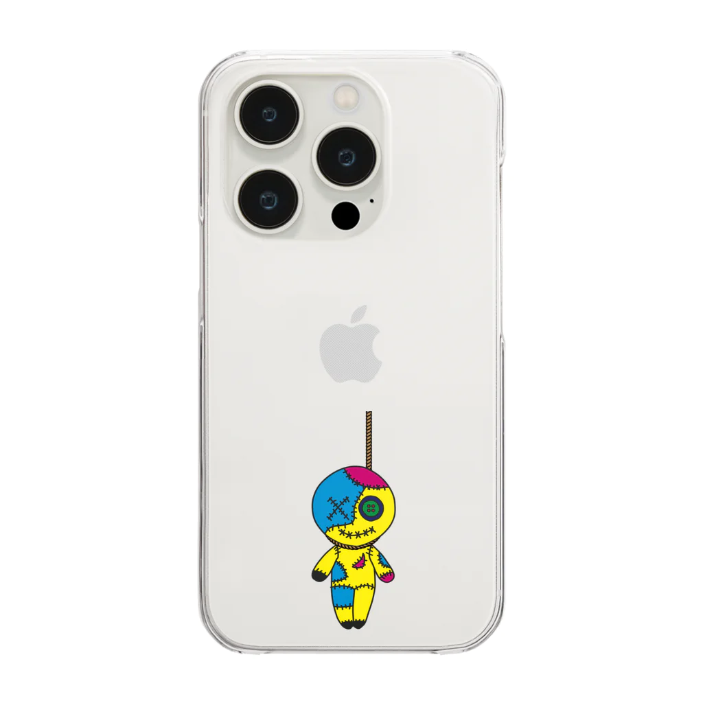 Ａ’ｚｗｏｒｋＳのHANGING VOODOO DOLL  CMYK クリアスマホケース