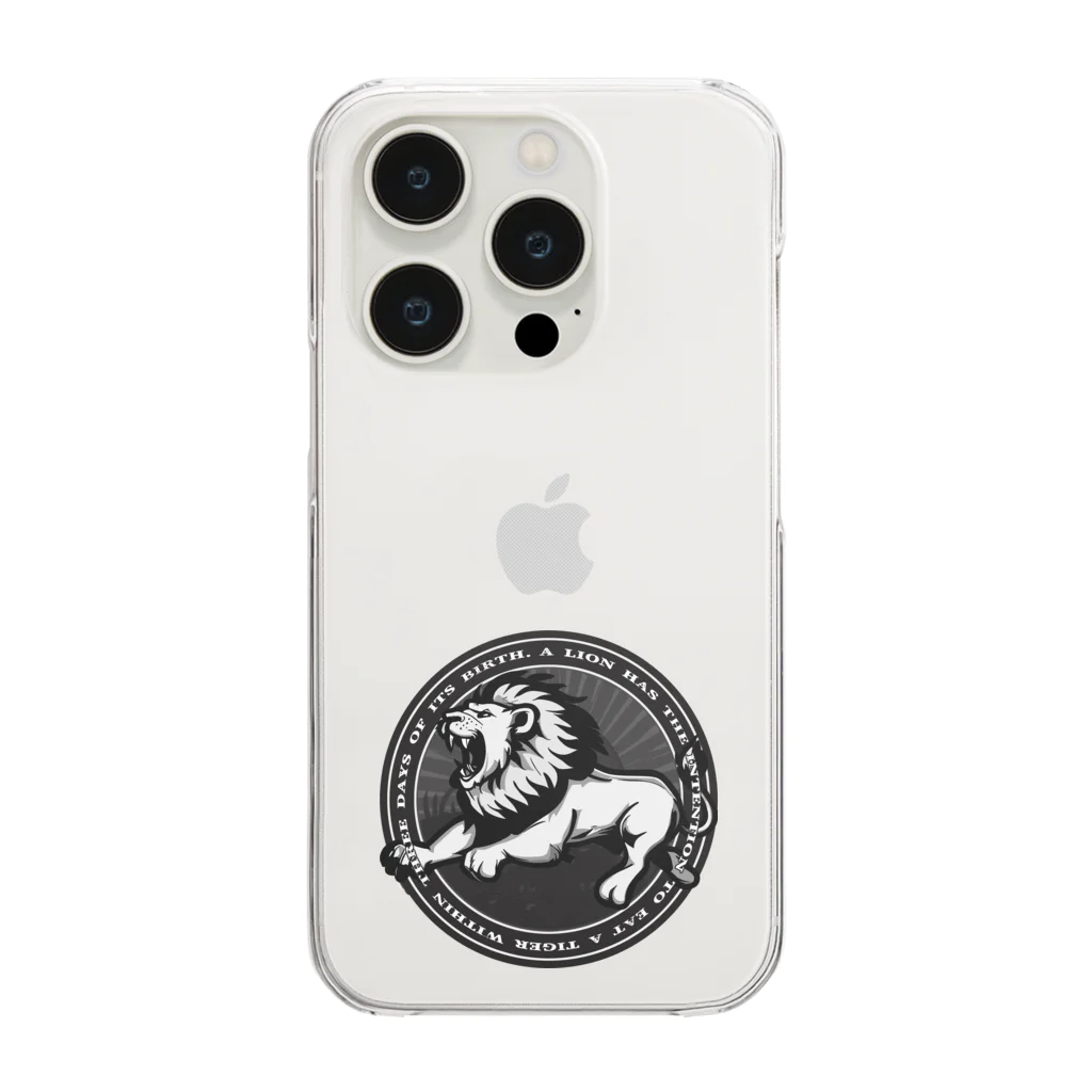 Ａ’ｚｗｏｒｋＳのLION IN A CIRCLE Clear Smartphone Case