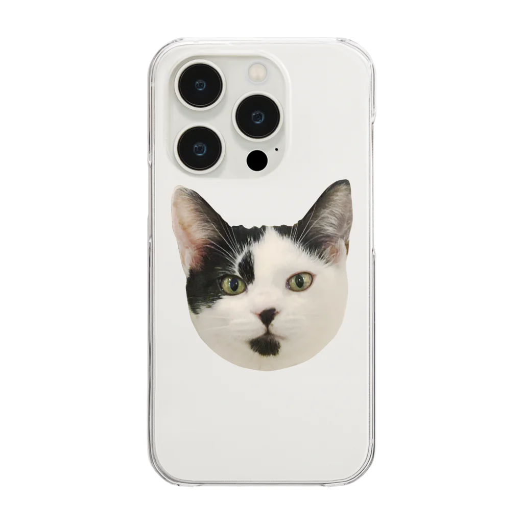 紙子の猫のニニコのお顔iPhoneケース Clear Smartphone Case