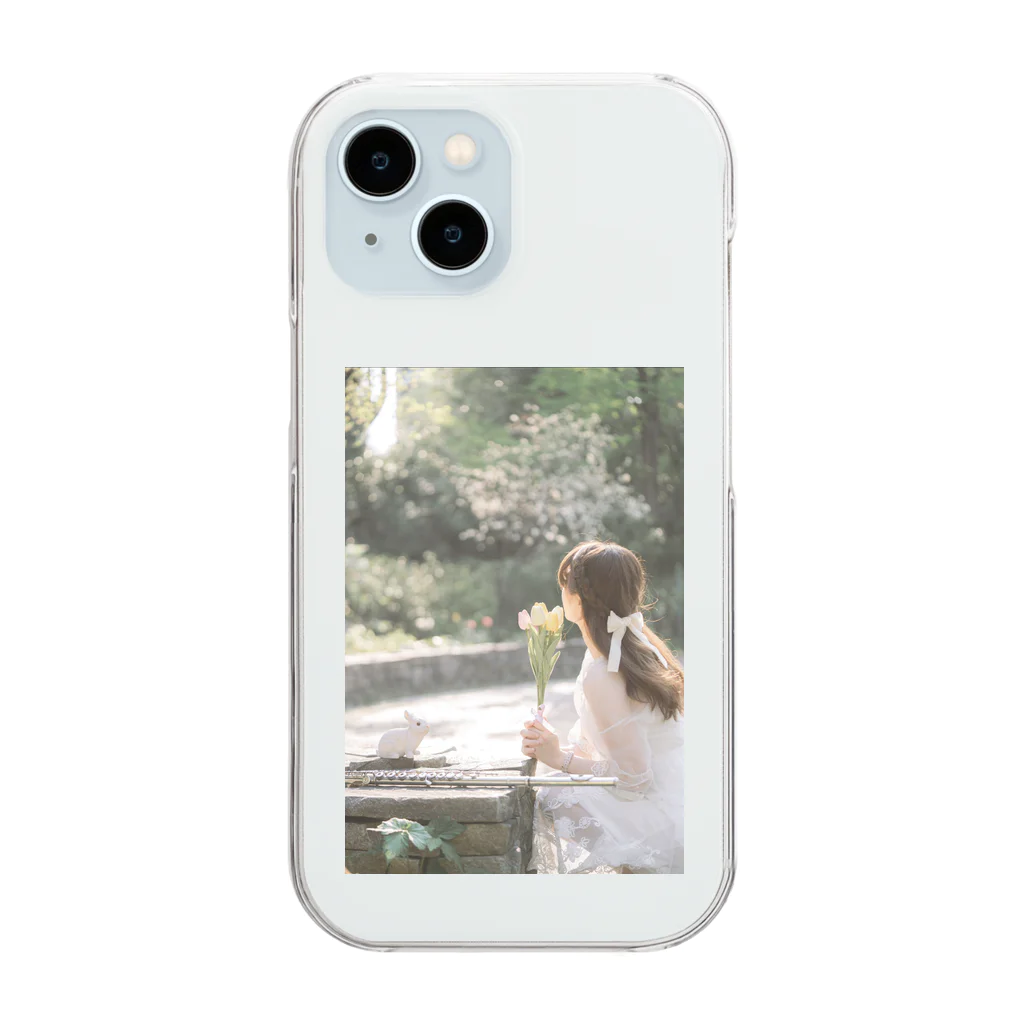 ari＊shopのうさぎフルート Clear Smartphone Case