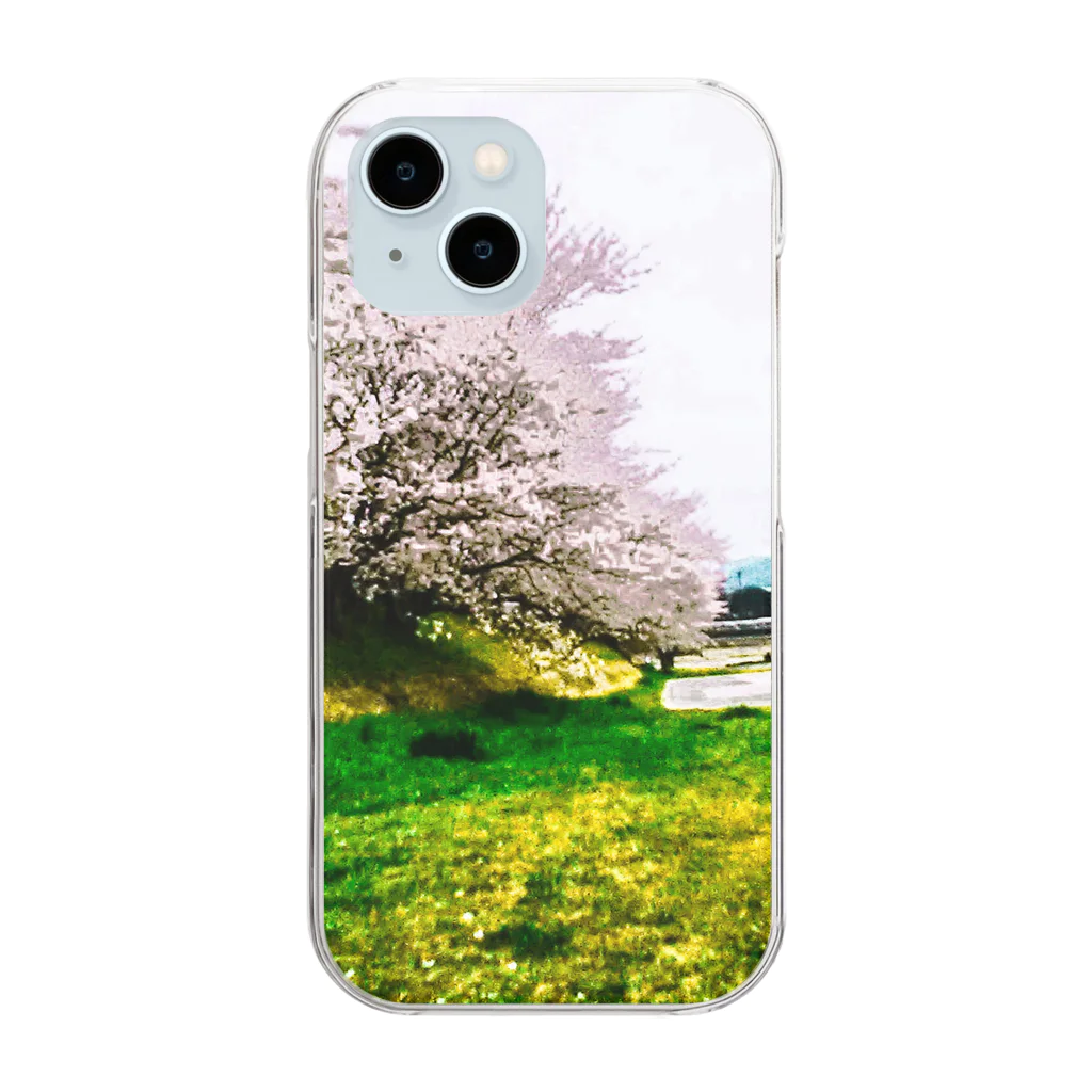 いちごムースの明るい桜並木 Clear Smartphone Case