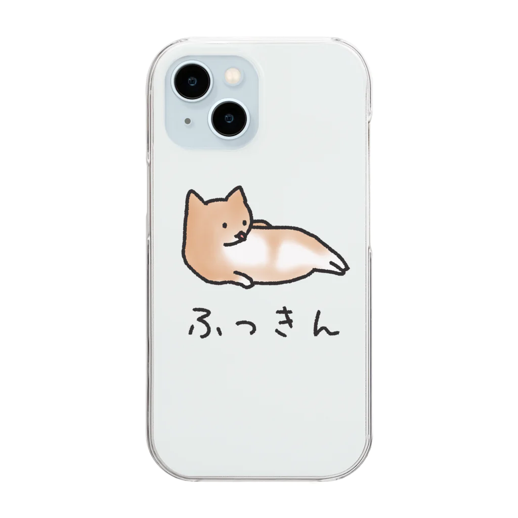 ねこなにもわからん の[筋トレ猫シリーズ]ふっきんねこちゃん[茶白猫] Clear Smartphone Case