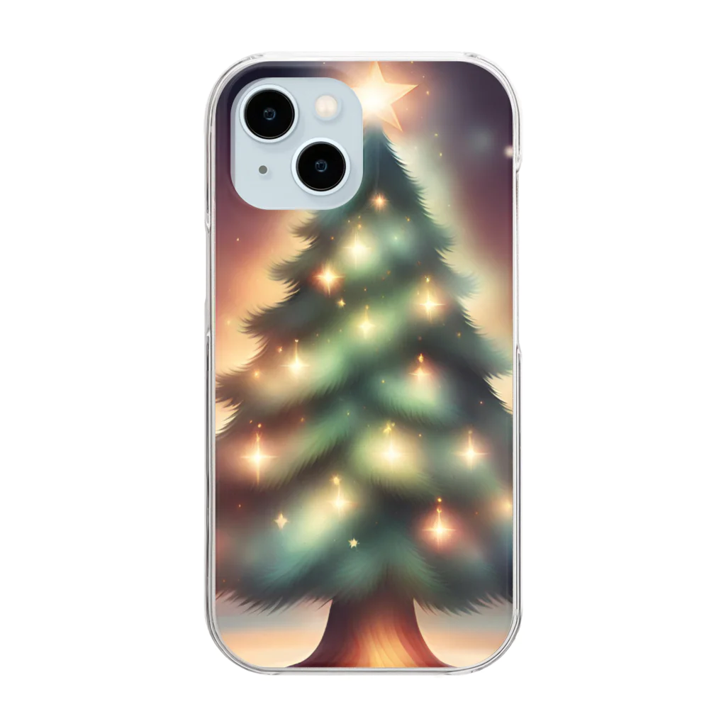 こまさんの幻想的なクリスマスツリー Clear Smartphone Case