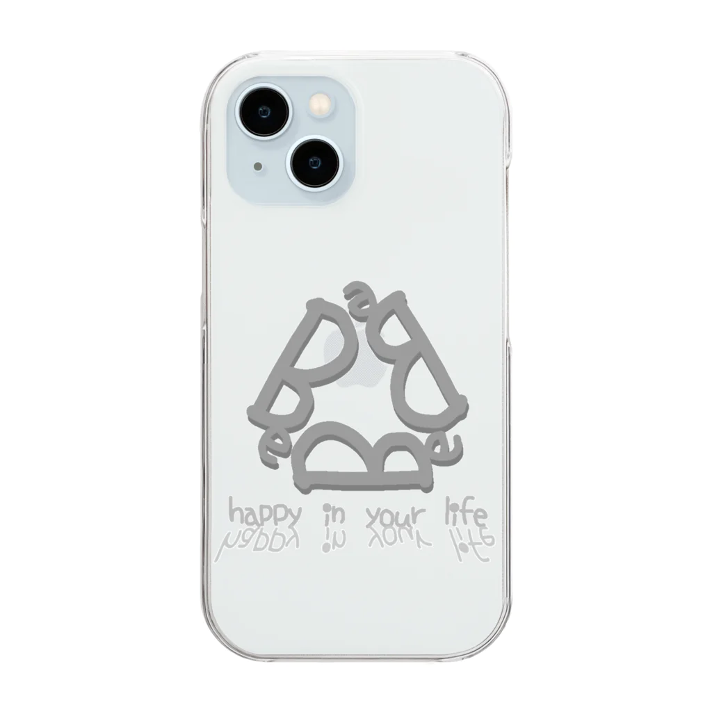 墨'sのBe happy in your life Clear Smartphone Case