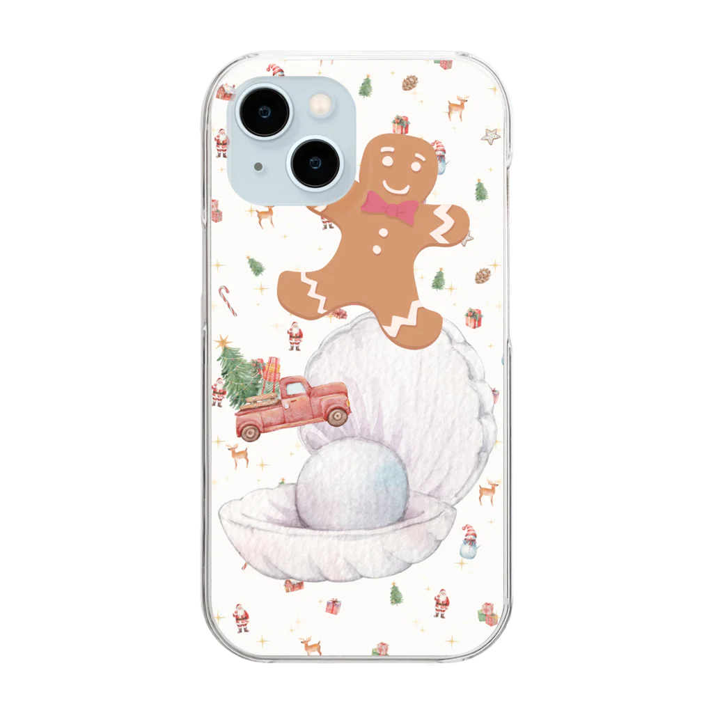 千日紅のクリスマスプレゼント・パール Clear Smartphone Case