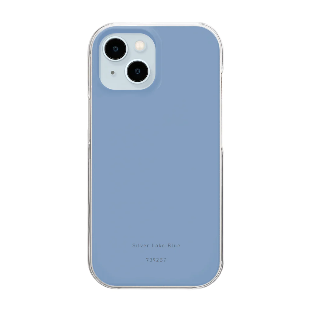 5000mAhのカラーコードIPhoneケース Silver Lake Blue クリアスマホケース