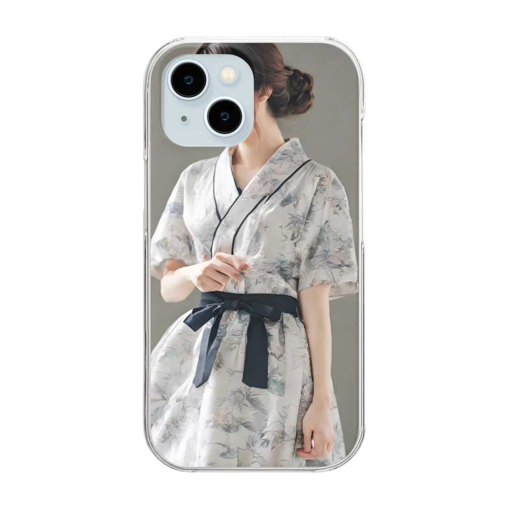 yusuke.shop1の物思いにふける女の子 Clear Smartphone Case