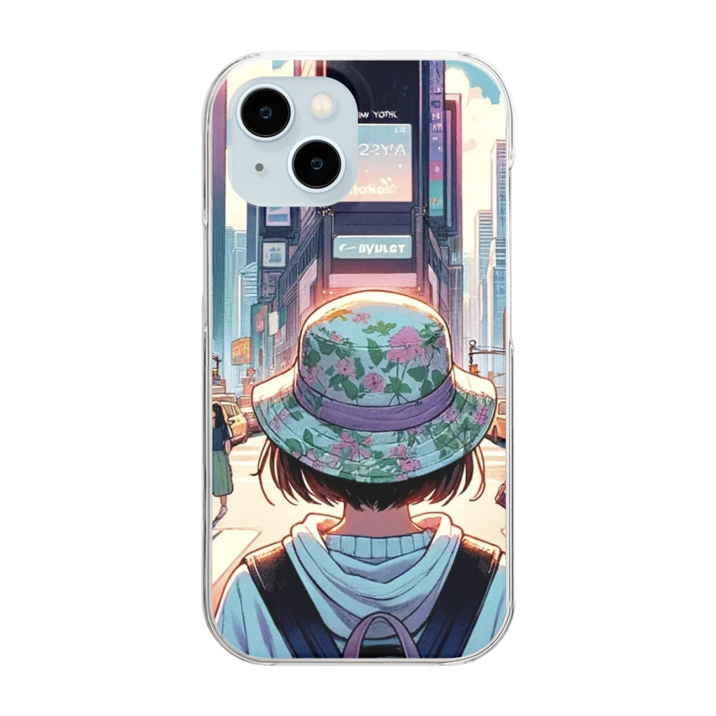 Artful Whiskersの一人旅の少女 Clear Smartphone Case