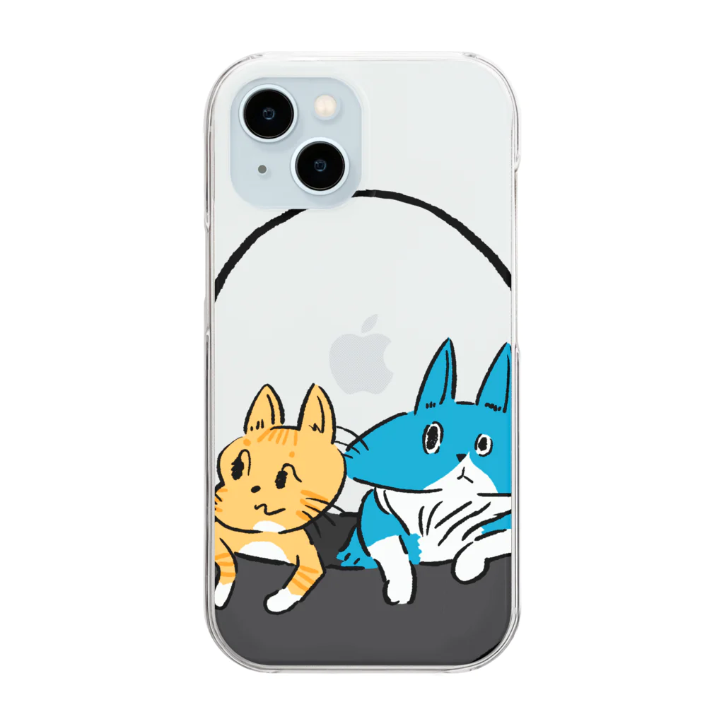 シジとムーの芋煮鍋ねこ Clear Smartphone Case