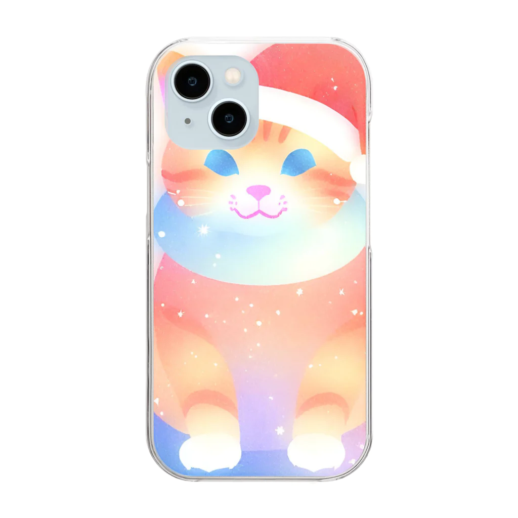 KenySignsのサンタネコちゃんのイラストグッズ Clear Smartphone Case