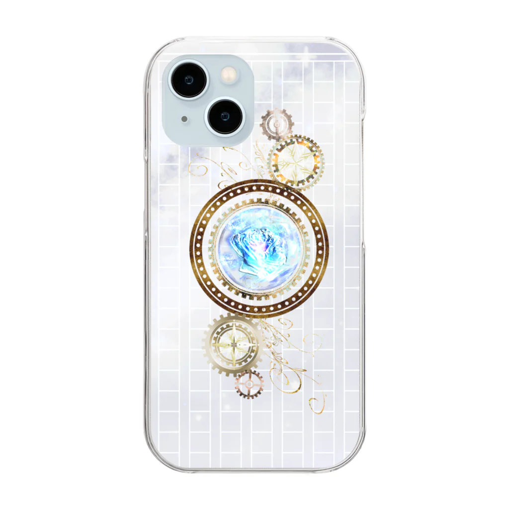 Δray☆storeの透明薔薇の火 (白・表) Clear Smartphone Case