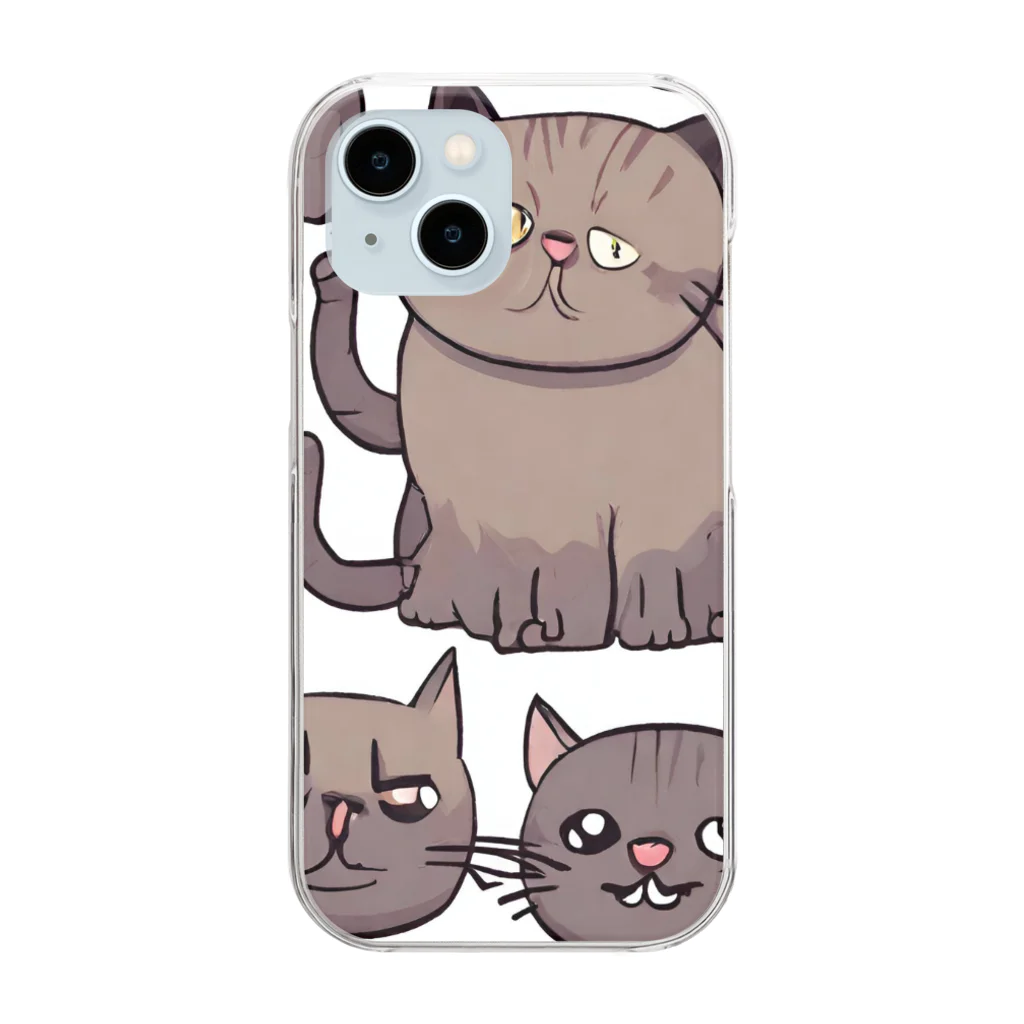 takuSHOP99のブサかわ猫のリベンジ Clear Smartphone Case