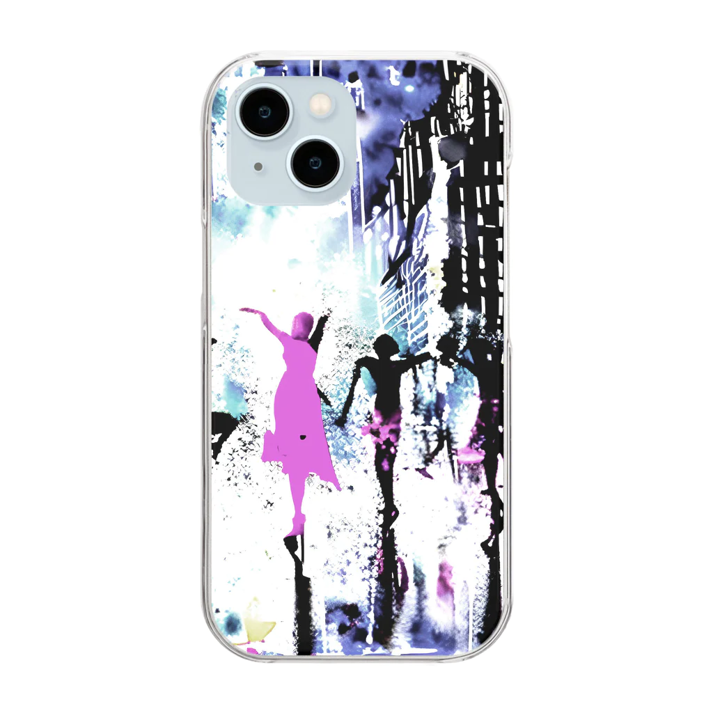 Moichi Designs Shop-2023のnew york dancer Clear Smartphone Case