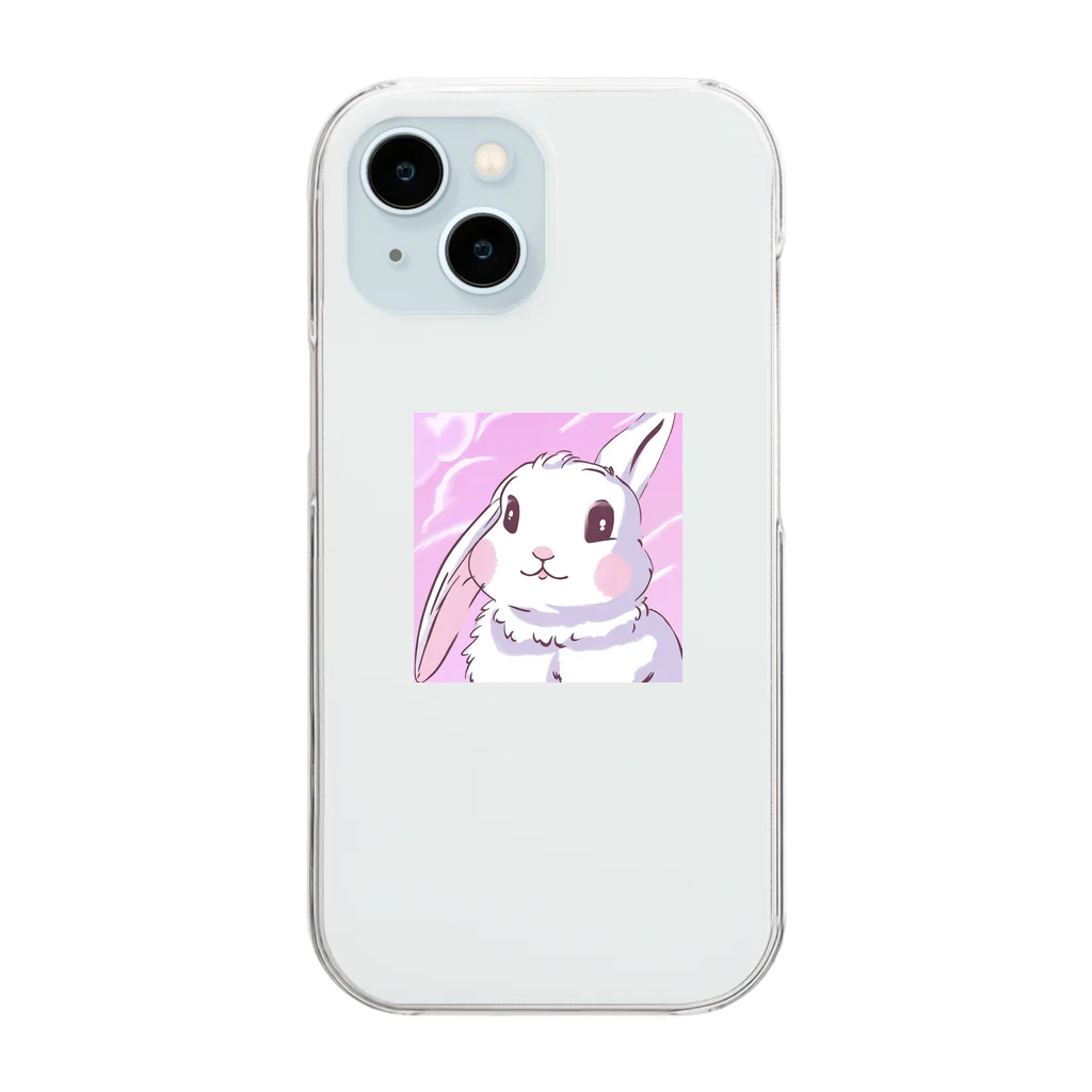 ふわふわうさぎのふわうさちゃん Clear Smartphone Case