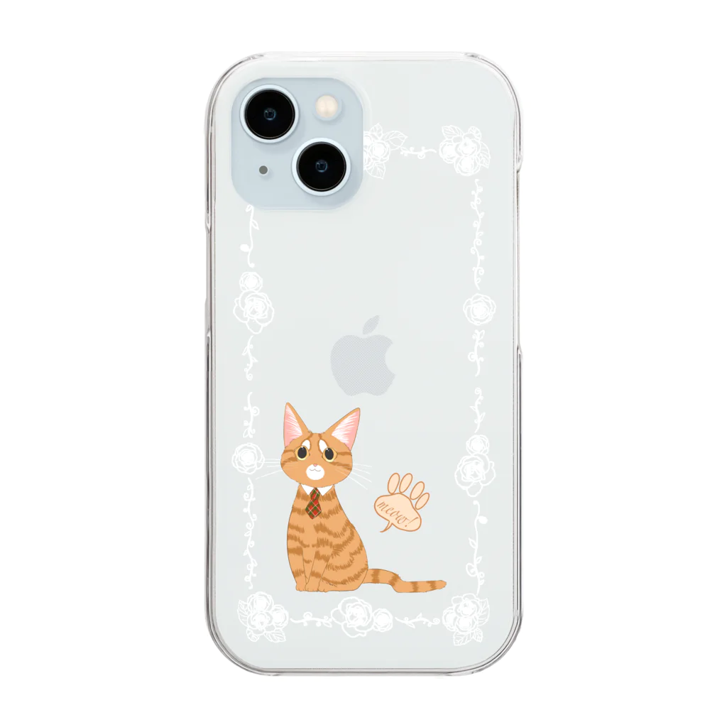 アトリエ『猫虹彩パレット』🐈🌈🎨の【クリア】薔薇フレーム Clear Smartphone Case