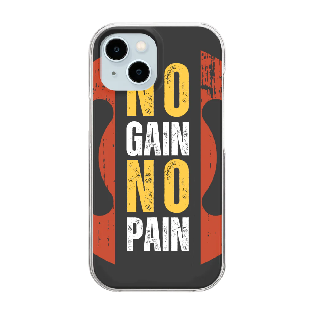 レモングラスのNO GAIN NO PAIN クリアスマホケース