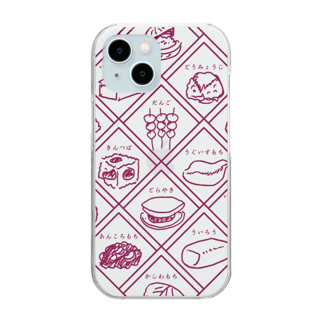 ANKO PRODUCTの和スイーツ井桁仕切 紫 Clear Smartphone Case