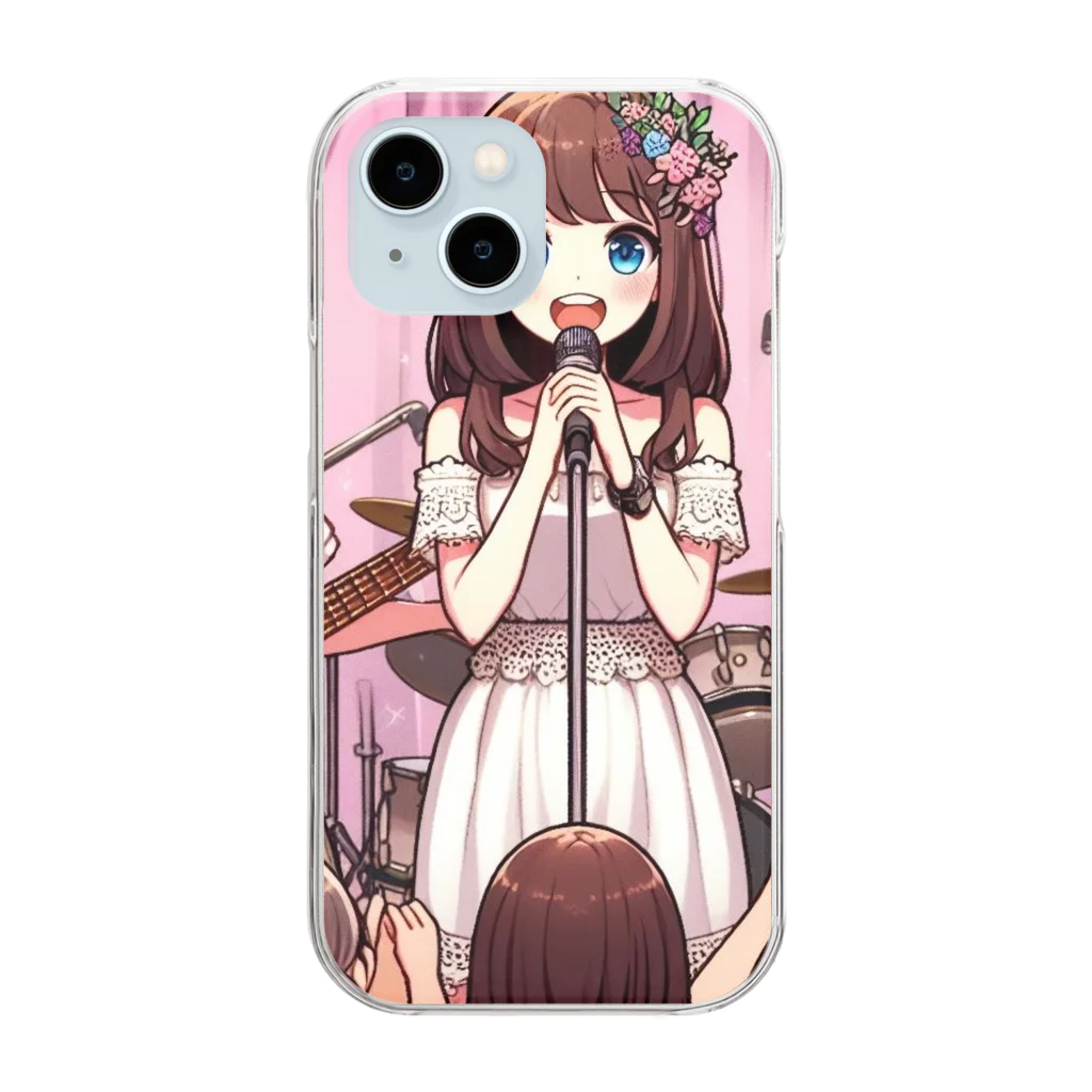 k.corporationのAI美女バンド Clear Smartphone Case