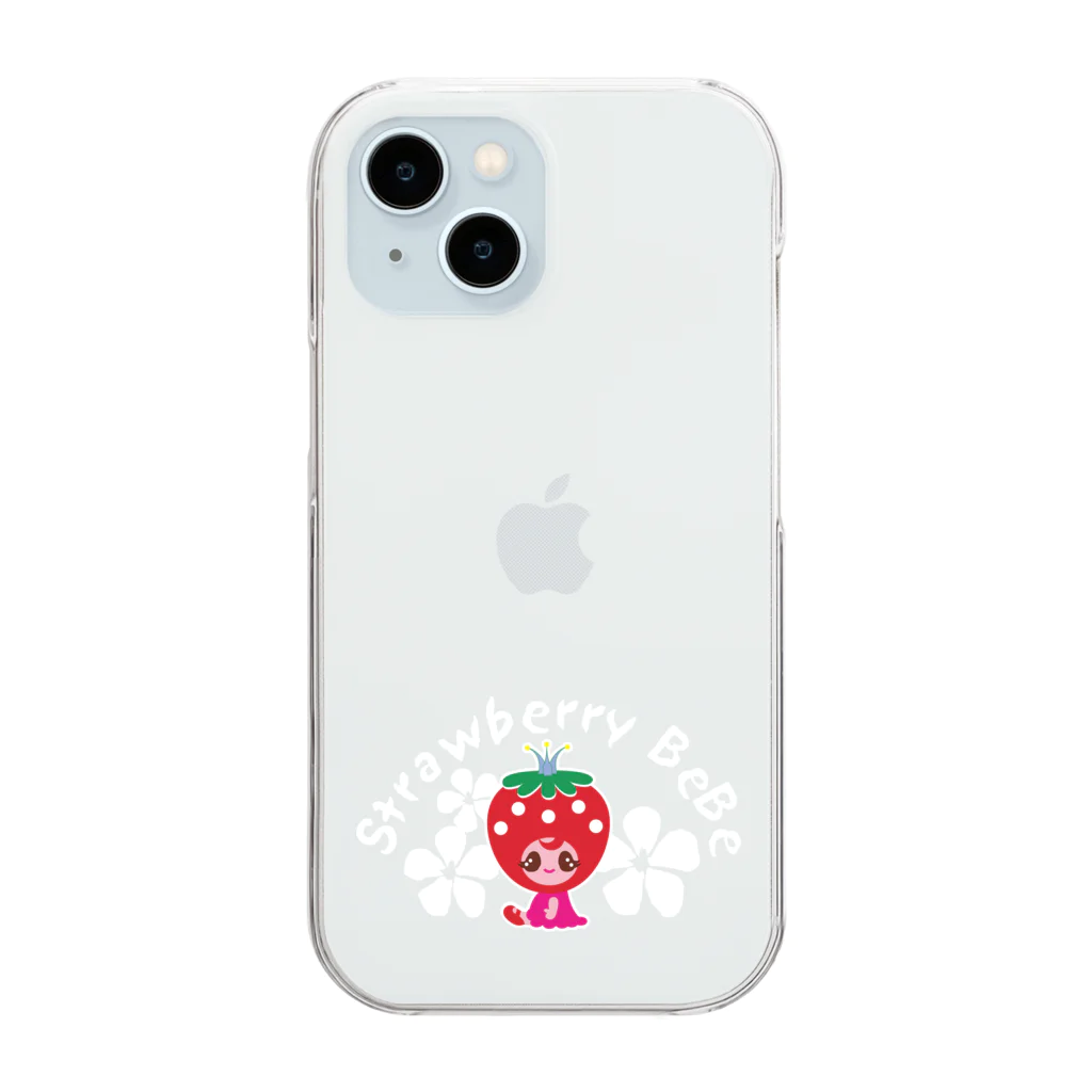 Illustrator Moca&Ram shopのいちごのお姫さまStrawberry BeBe🍓ストロベリーべべ Clear Smartphone Case