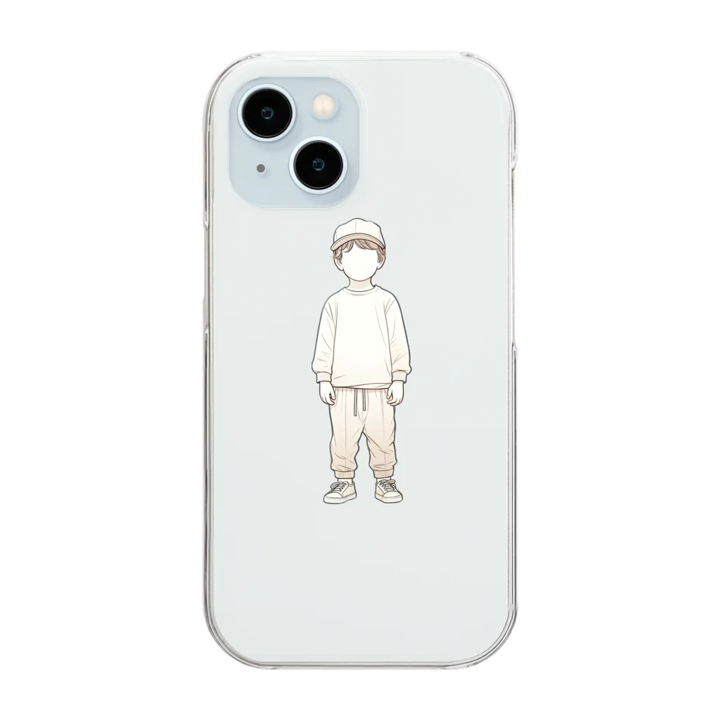 ヤシキ屋敷の帽子をかぶった少年 Clear Smartphone Case