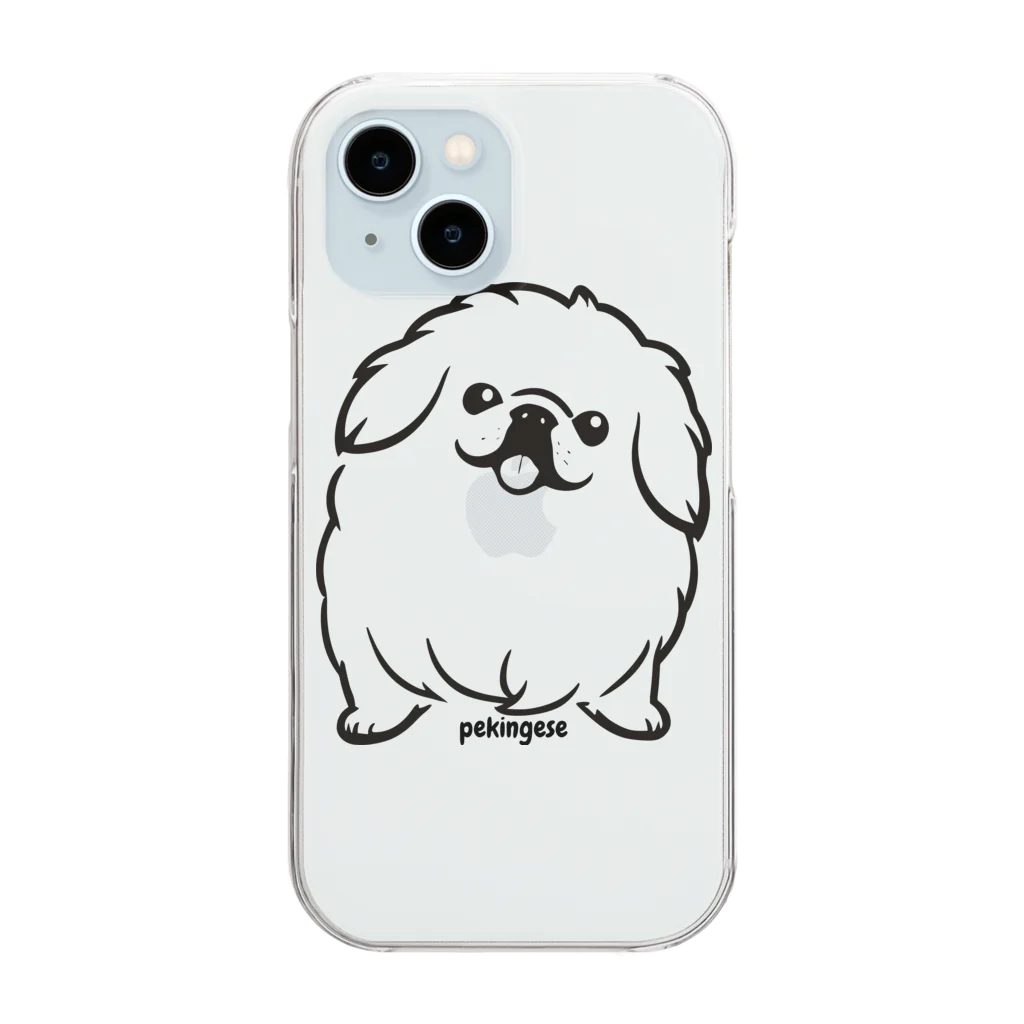 ファンシーTシャツ屋のモノクロペキニーズちゃん Clear Smartphone Case