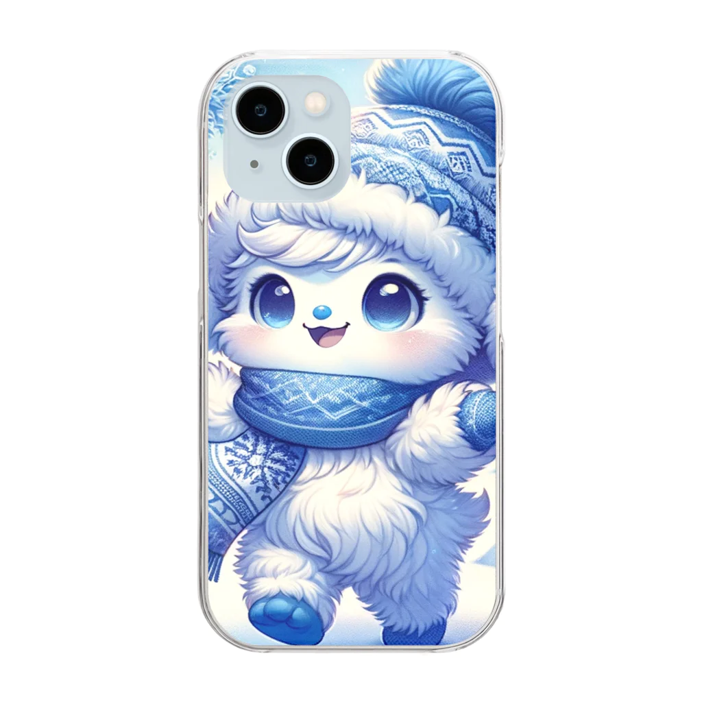 the blue seasonの雪原の小さな守り神 Clear Smartphone Case