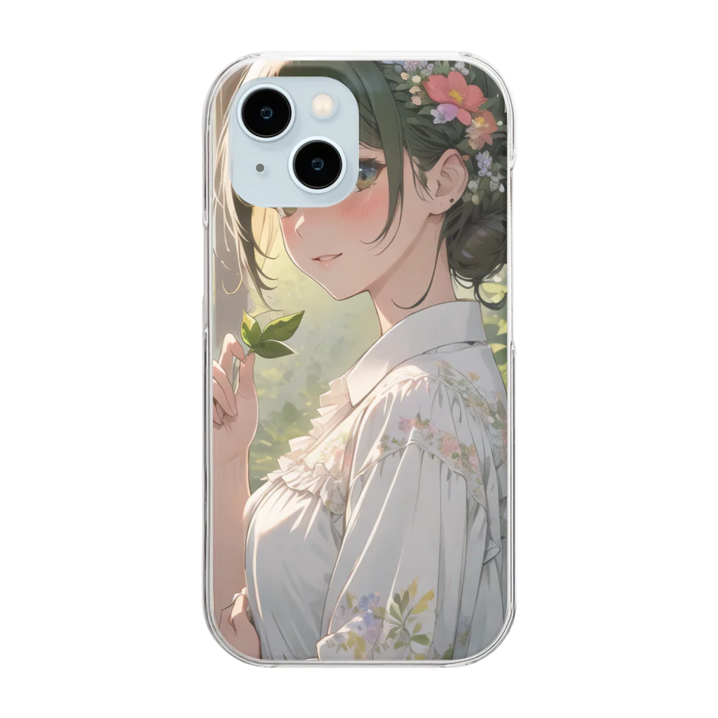 harusan29の植物や花を大切にする環境意識の高い子リス Clear Smartphone Case