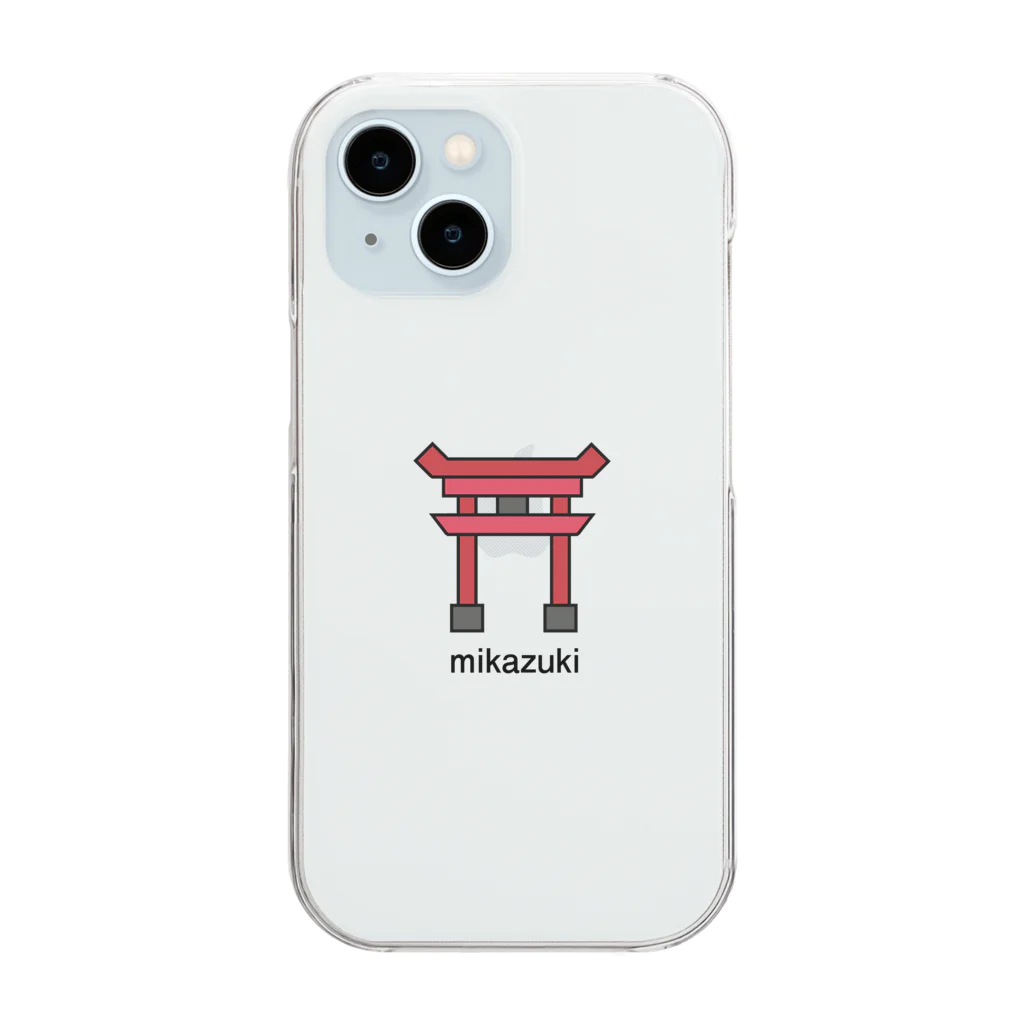 Mikazuki Designのかわいい　鳥居ロゴ　オリジナルグッズ Clear Smartphone Case