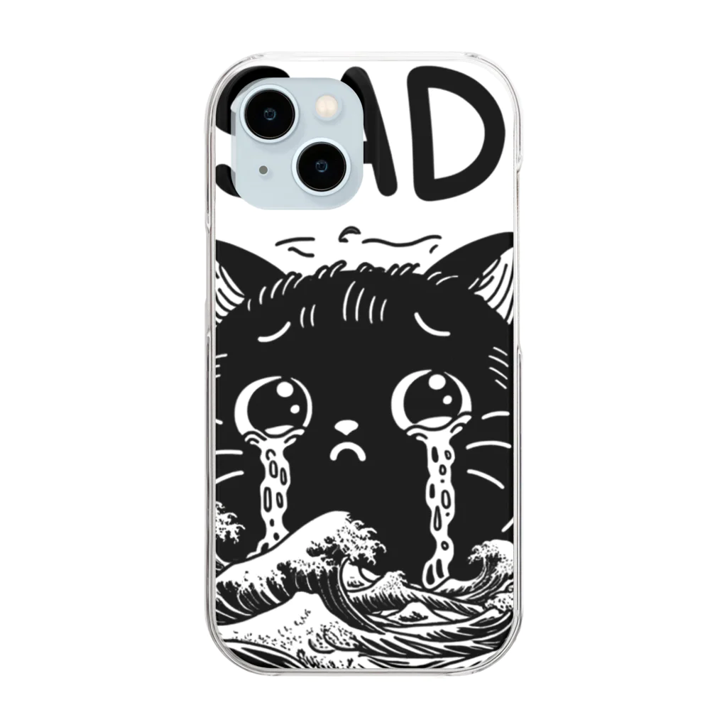 blackcatmaxの悲しみの黒猫 Clear Smartphone Case