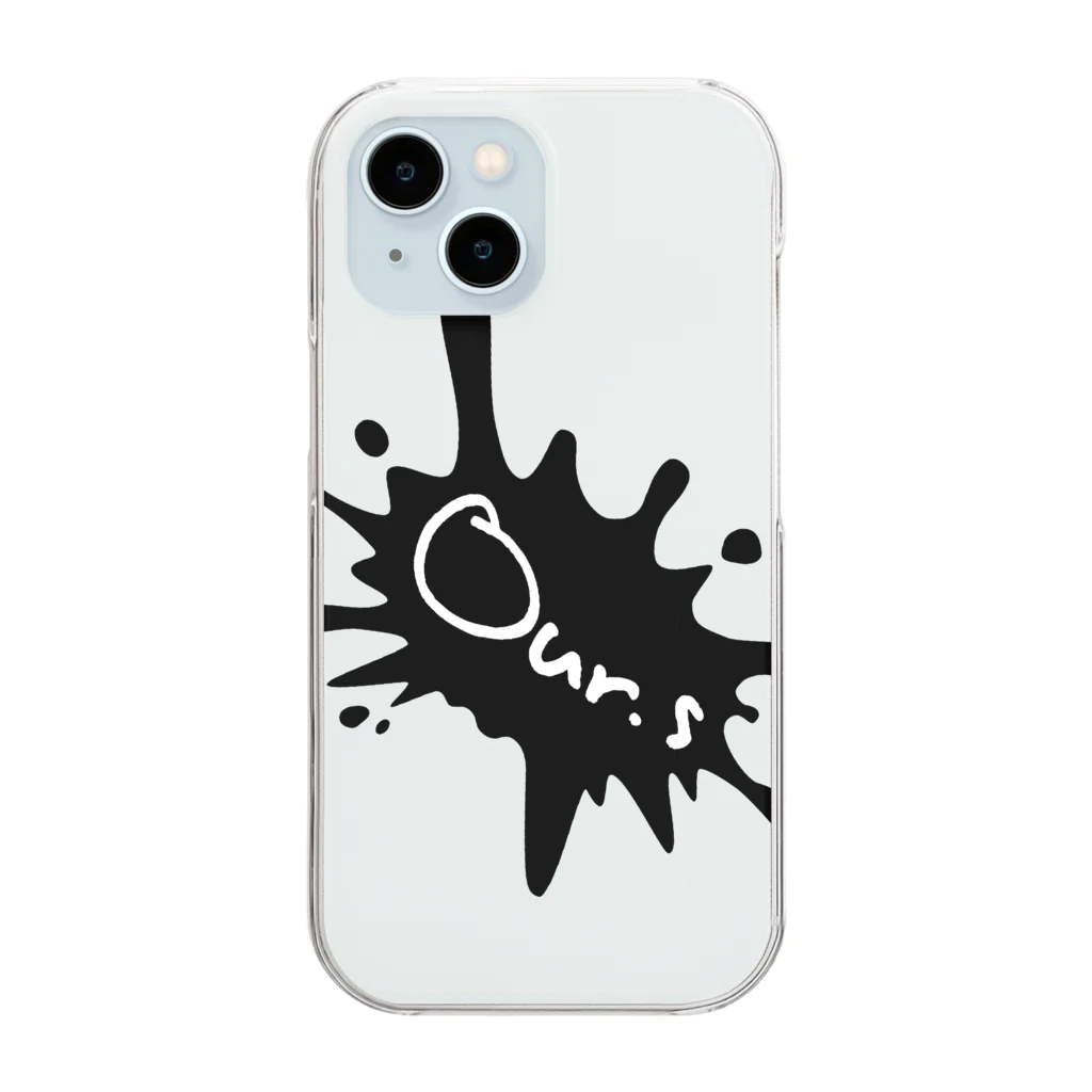 Our.s SUZURI店のOur.s とびちるビックインク風ロゴ Clear Smartphone Case