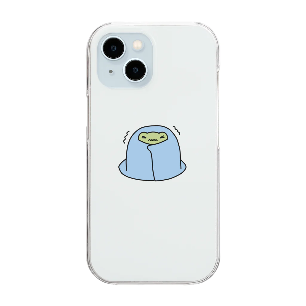 892の毛布から出られない蛙さん Clear Smartphone Case