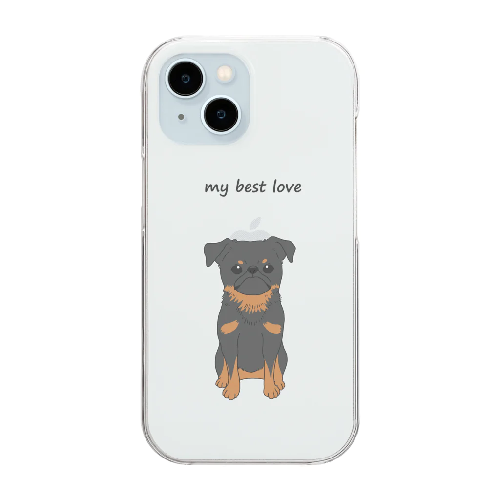 わんライフガーデンのOh my dog！プチブラバンソン(ブラックタン) Clear Smartphone Case