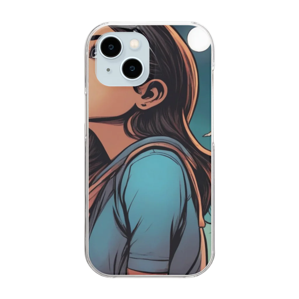 PanHanaChanのThe girl who looks at the sky Clear Smartphone Case