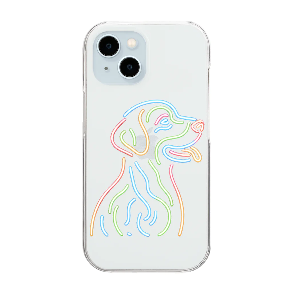 ZERO CREATE　by sirohyoのThe dog the neon Clear Smartphone Case