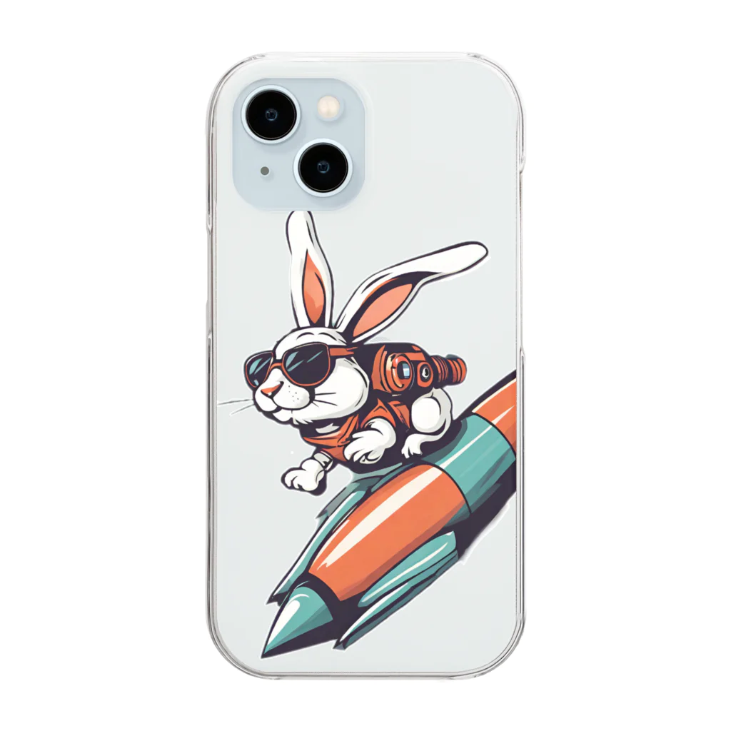 ロケットうさぎのロケットうさぎ　ミッション遂行 Clear Smartphone Case