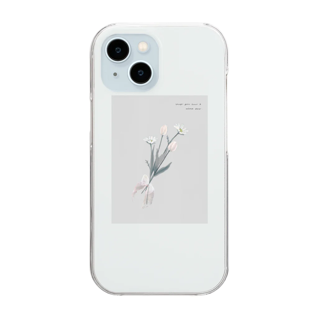 rilybiiの*peach organdy  Clear Smartphone Case