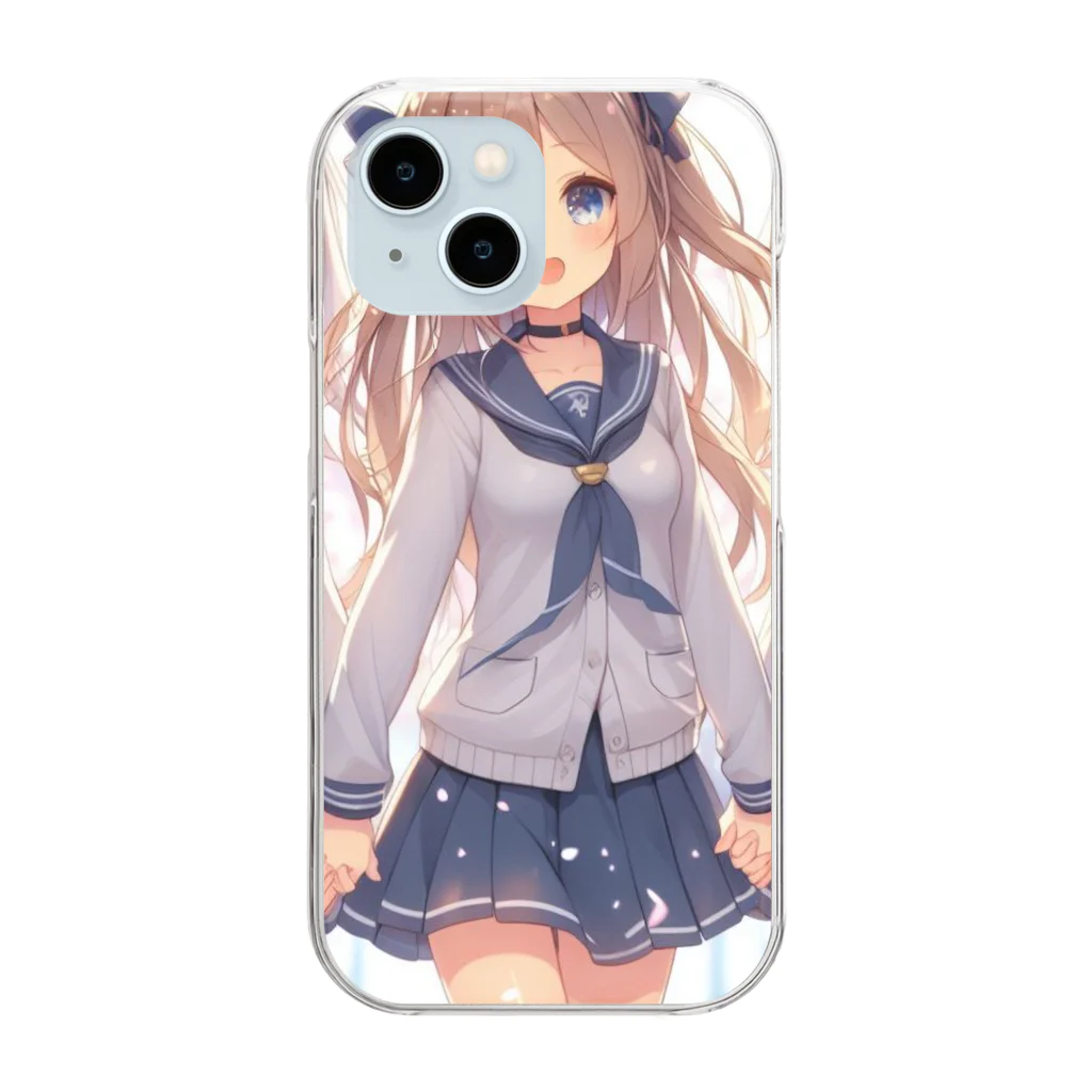 【AI】アルゴリズムアトリエ【デザイン】のAIが作った可愛い制服の女の子 Clear Smartphone Case