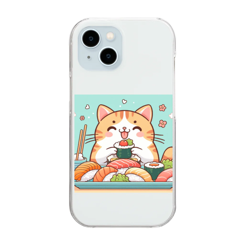 zuuu-の☆す☆し☆ね☆こ☆ Clear Smartphone Case