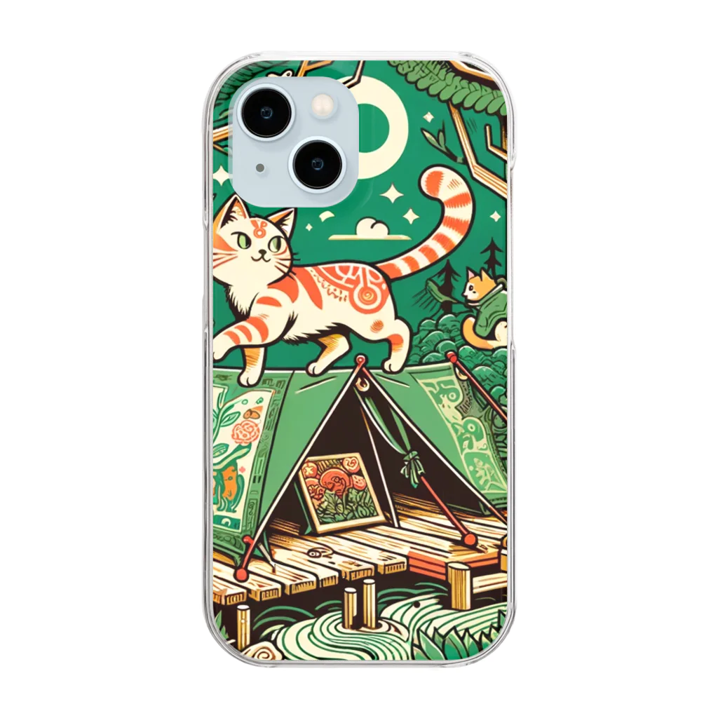 Aoyanicの猫野営オリエンタル Clear Smartphone Case